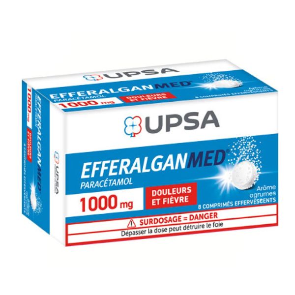 Upsa - Efferalganmed paracétamol 1000mg - 8 comprimés effervescents
