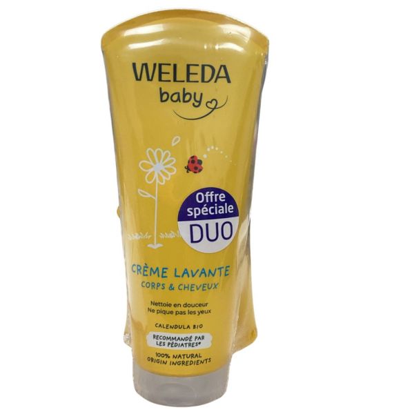 Weleda - Bébé Crème lavante corps et cheveux - 2x200ml