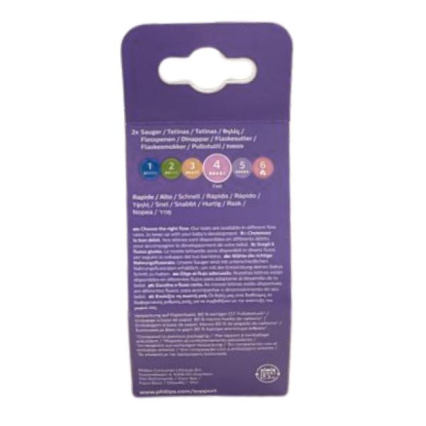 Avent - Tétines Natural débit 4 3 mois+ - 2 tétines