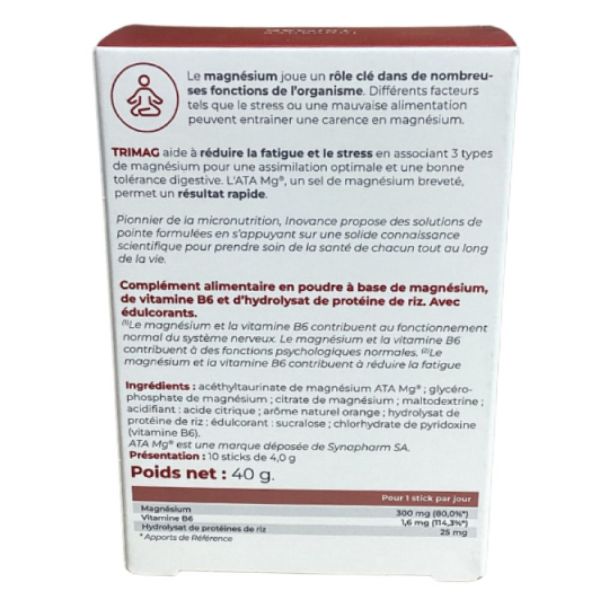 Inovance - Trimag anti-stress et anti-fatigue - 10 sticks