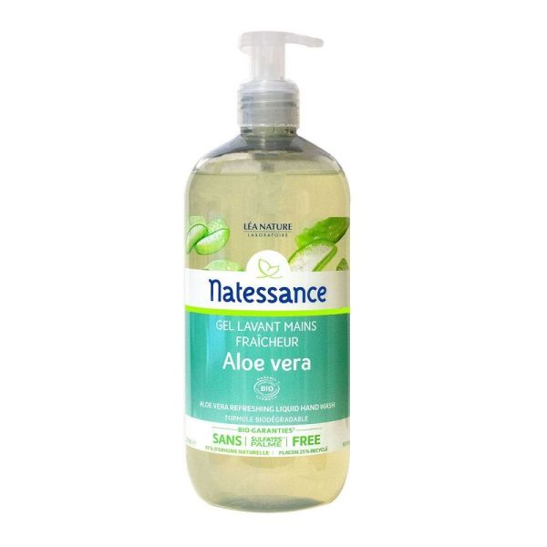 Natessance - Gel lavant mains fraîcheur aloe vera - 500 ml