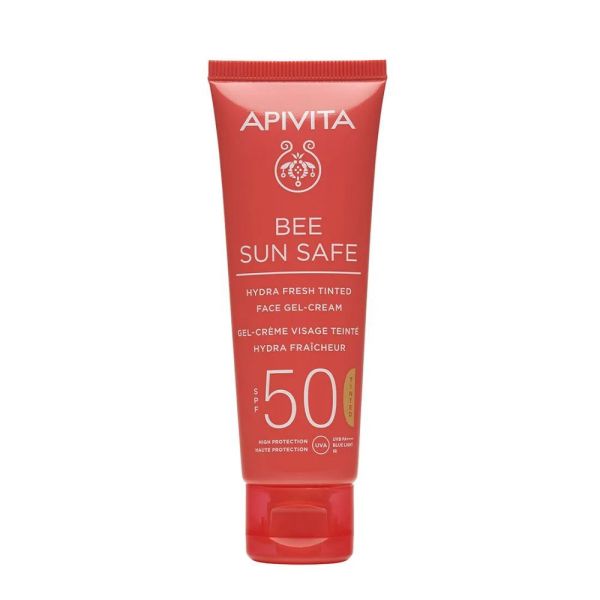 Apivita - Bee sun safe gel-crème visage teinté hydra fraicheur SPF50 - 50ml