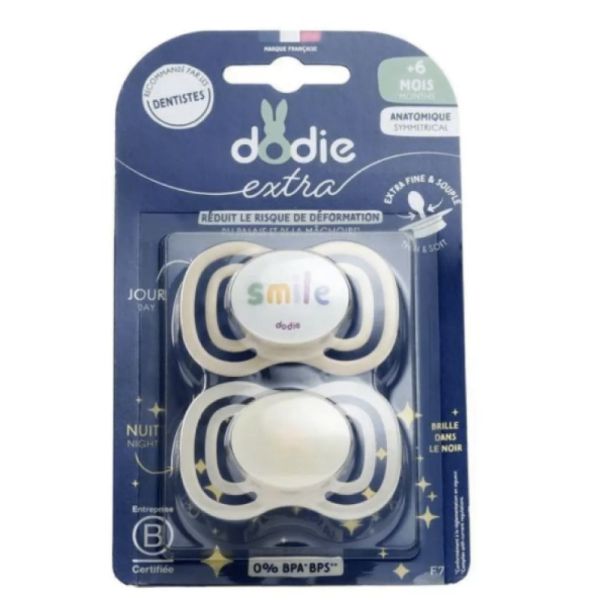 Dodie - Sucettes Anatomiques Jour & Nuit + 6 Mois