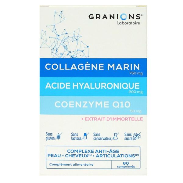 Granions - collagène marin/acide hyaluronique/coenzyme Q10 - 60 comprimés