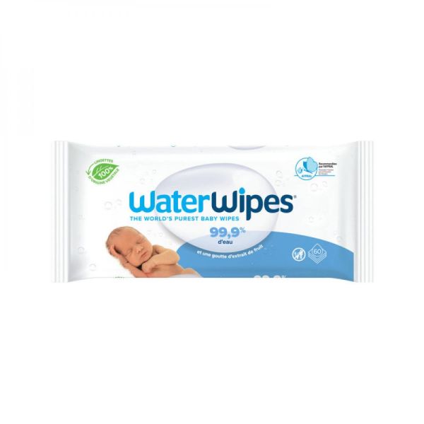 Waterwipes - Lingettes à l'eau - 60 lingettes