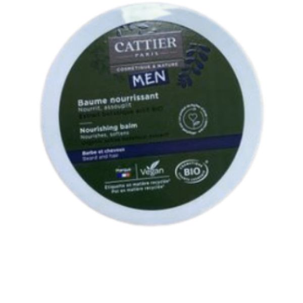 Cattier - Homme Baume Nourrissant Bio - Barbe et Cheveux - 90g
