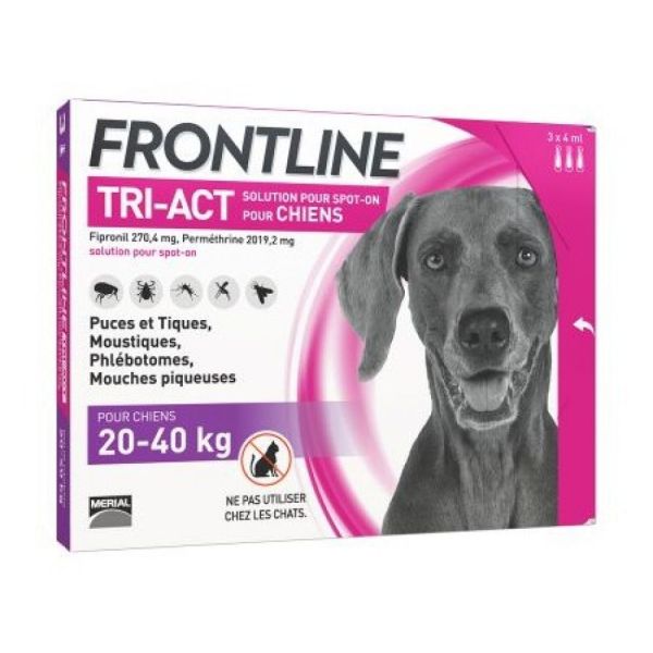 Frontline - Tri-Act Chien 20-40 kg - 3 pipettes