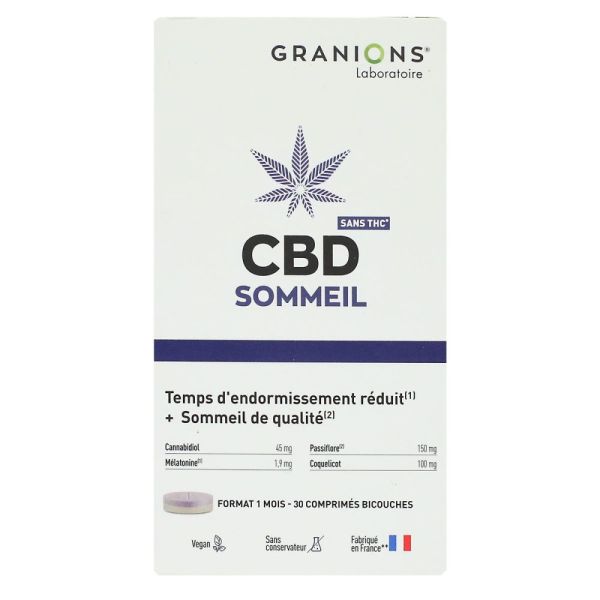 Granions - CBD Sommeil - 30 comprimés bicouches
