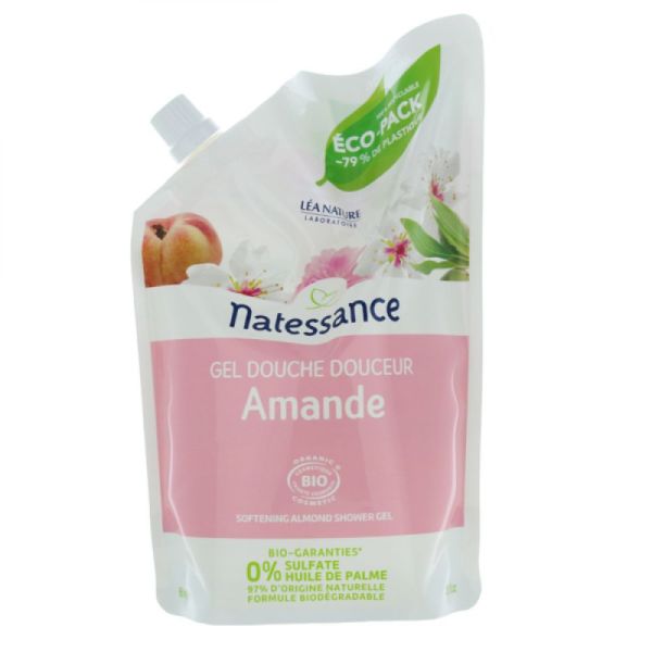 Natessance - Gel douche douceur amande - Recharge 650 ml