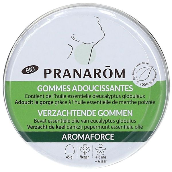 Pranarom - Gommes Adoucissantes Menthe/Eucalyptus Bio 45 g