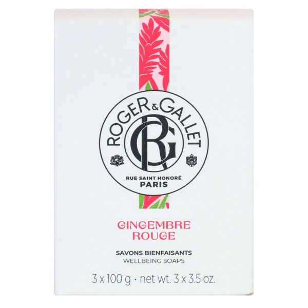 Roger&Gallet - Coffret de 3 Savons Gingembre Rouge - 3x100g