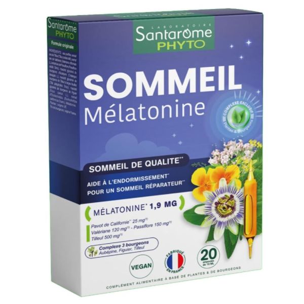 Santarome Phyto - Sommeil Mélatonine - 20 ampoules