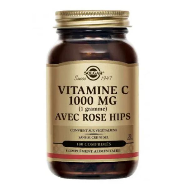 Solgar - Vitamine C 1000mg avec roses hips - 100comprimés