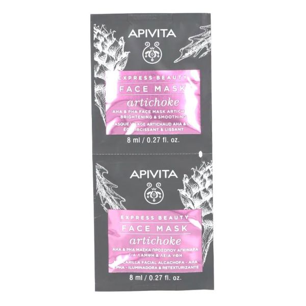 Apivita -Masque visage -Artichaut - lissant éclaircissant - 2X8Ml