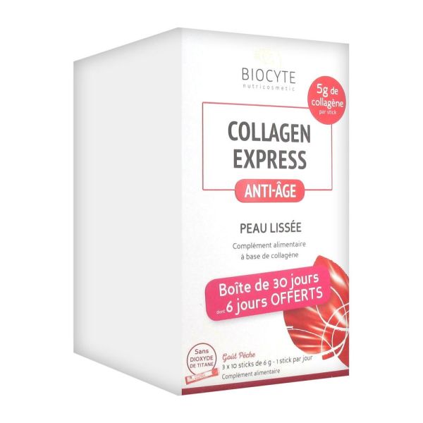Biocyte - Collagen express anti-âge peau lissée - 3 x 10 sticks (dont 6 offerts)