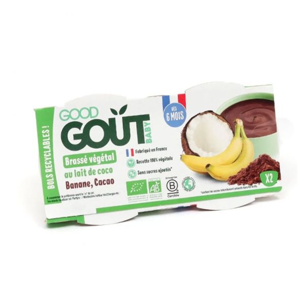 Good Goût - Brassé végétal au lait de coco à la banane et au cacao - lot de 2