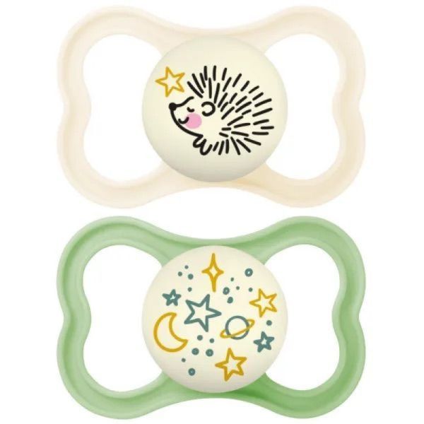 Mam - Sucette Supreme Nuit 18mois + zèbre et galaxie - 2 sucettes