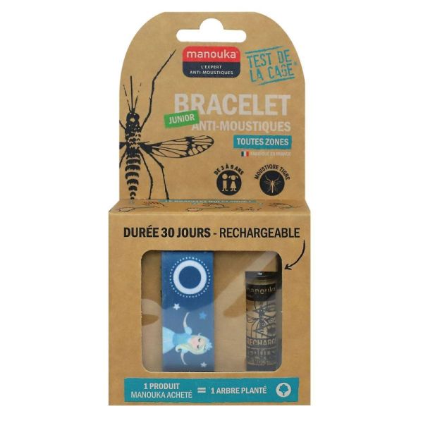 Manouka - Bracelet anti-moustiques toutes zones junior princesse + recharge de 6ml