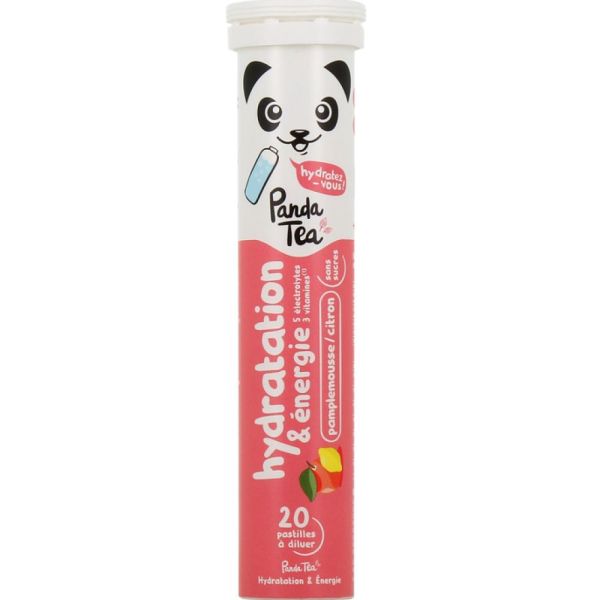 Panda tea - Hydratation & énergie goût pamplemouse/citron - 20 pastilles