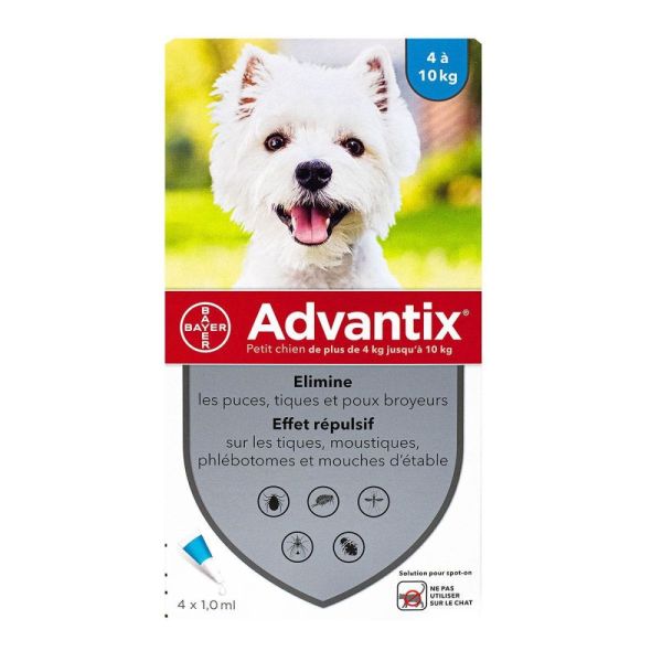 Bayer - Advantix petit chien de 4 à 10 kg - 4 pipettes