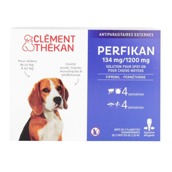 Clément Thékan - Perfikan 134 mg/1200 mg Chiens Moyens 4 Pipettes