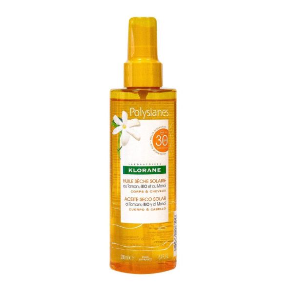 Klorane - Huile sèche solaire SPF30 - 200ml
