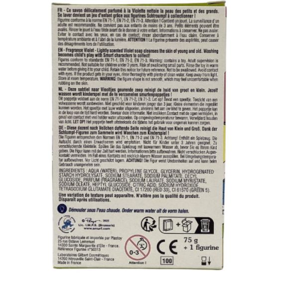 Le comptoir du bain - Les schtroumpfs savon parfumé violette + 1 figurine paresseux - 80g