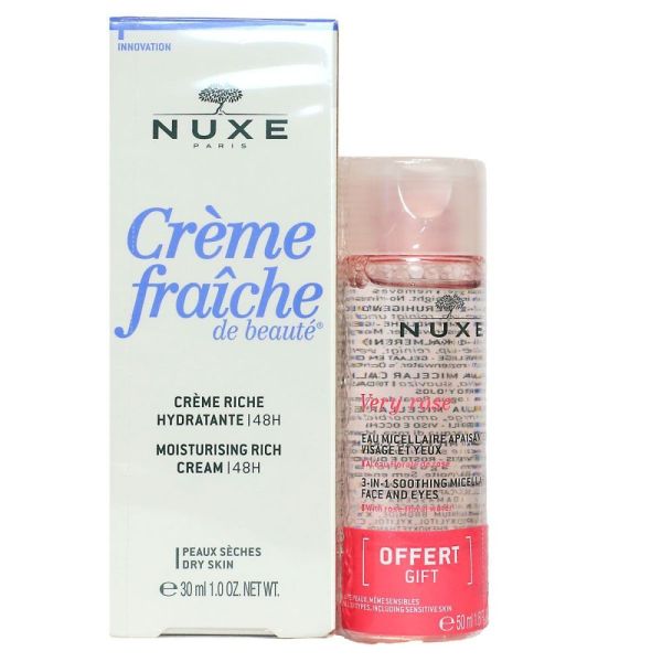 Nuxe - Crème fraîche crème riche hydratante 48h + eau micellaire offert - 30ml/50ml