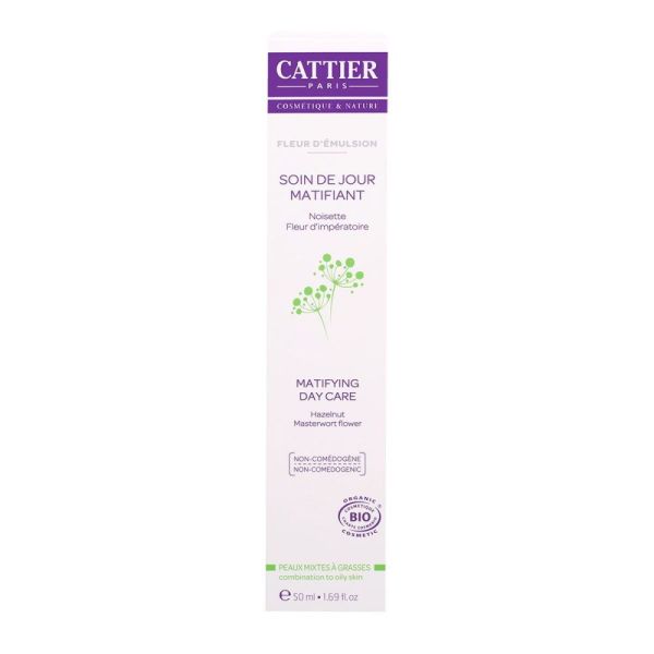 Cattier - Soin de jour matifiant Fleur d’Émulsion - 50 ml