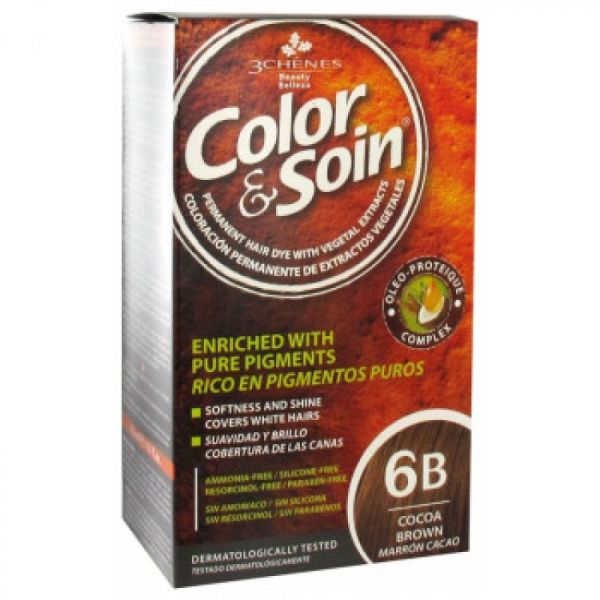 Color & Soin - Coloration Permanente - 6B Marron Cacao