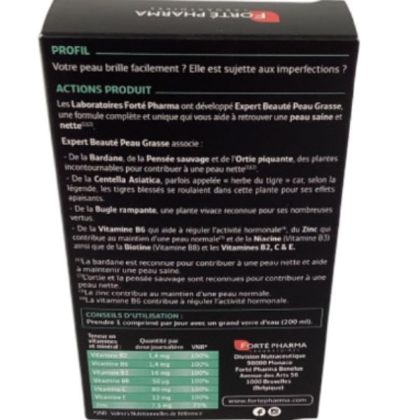 Forté Pharma - Expert Beauté Peau Grasse - 30 Comprimés