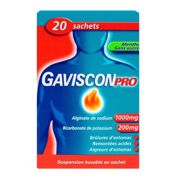 Gavisconpro - Suspension Buvable Menthe Sans Sucre - 20 Sachets