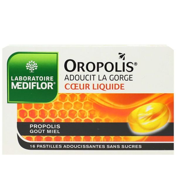 Mediflor Oropolis - Pastilles pour la gorge coeur liquide - 16 pastilles