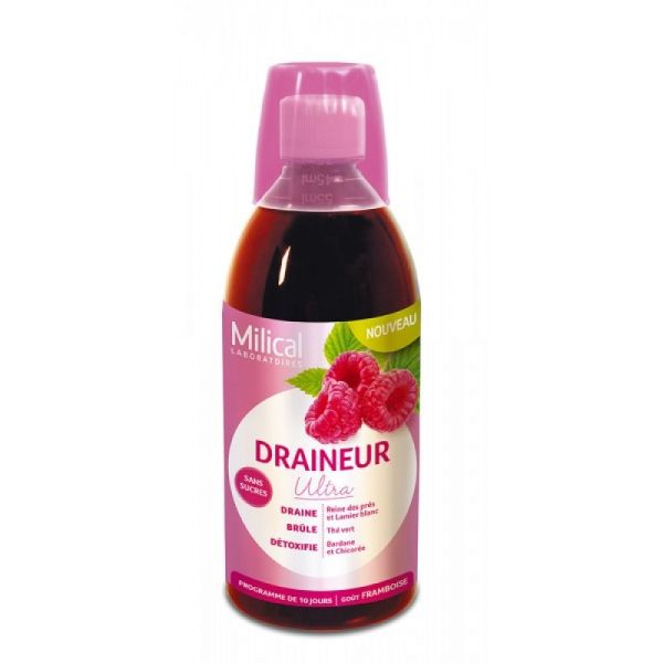 Milical - Draineur ultra gôut framboise - 500 ml