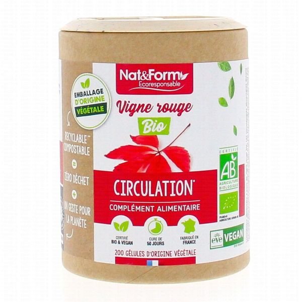 Nat & Form - Vigne rouge Bio - Gélules - 200 gélules