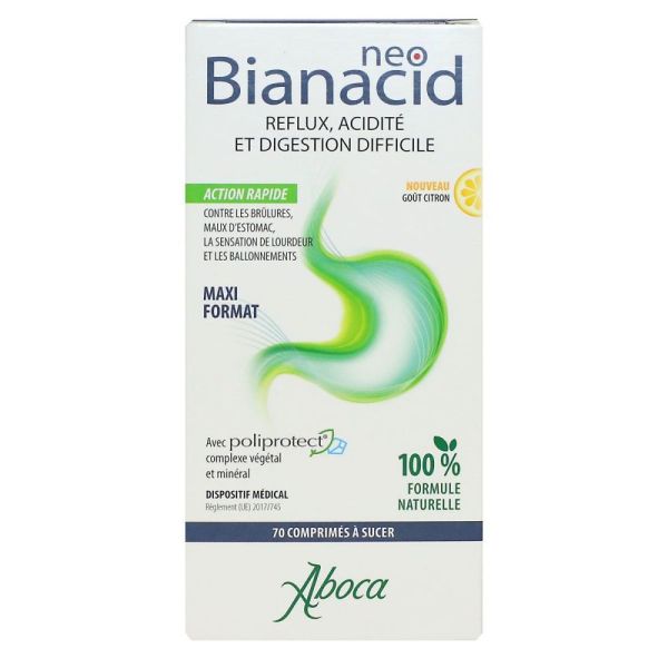 Aboca - Neo Bianacid goût citron - 70 comprimés