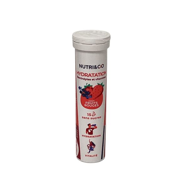 Nutri&co - Comprimé Hydratation électrolytes et vitamines - 15 comprimés effervescents