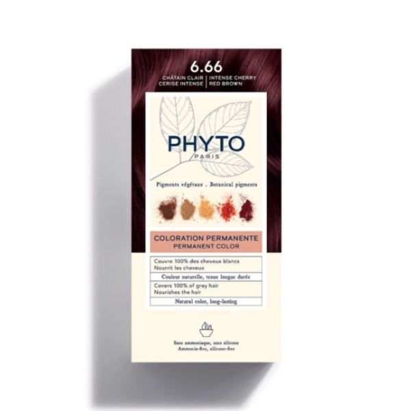 Phyto - Coloration Permanente Châtain Clair Cerise Intense 6.66