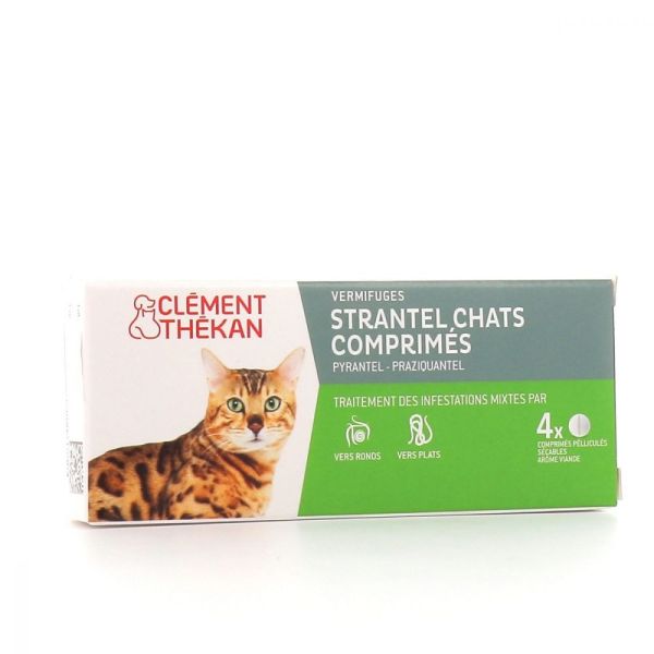 Clement thekan - Vermifuge strantel chats - 4 comprimés