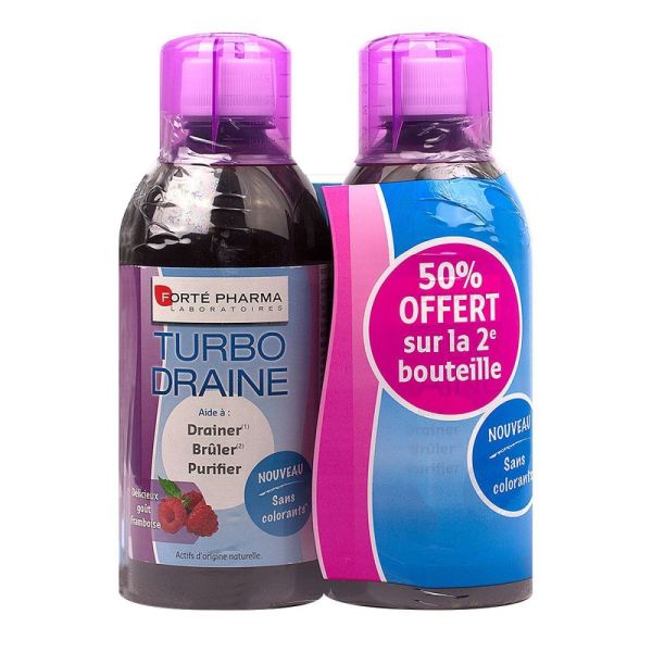 Forte pharma - Turbo Draine goût framboise - 2x 500ml