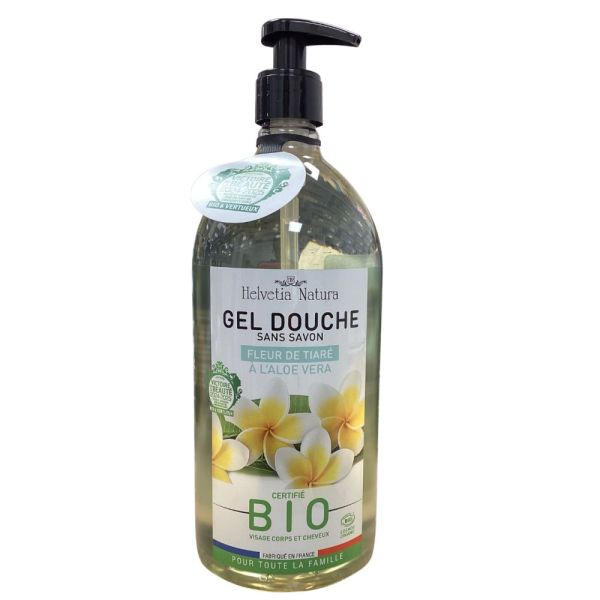 Helvetia Natura - Gel douche Fleur de Tiaré aloe vera - 1L