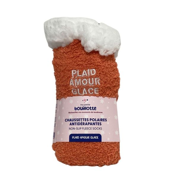 Ma petite bouillotte - Chaussettes Polaire Antidérapantes Plaid Amour Glace - 1 paire
