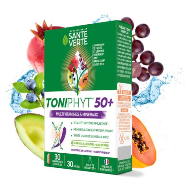 Santé Verte - Toniphyt 50+ multivitamines & minéraux - 30 comprimés sécables