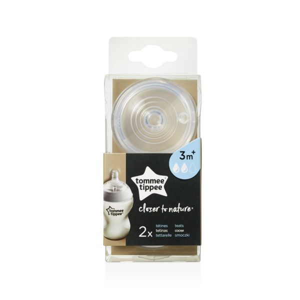 Tommee Tippee - 2 Tétines closer to nature 3m+ débit moyen