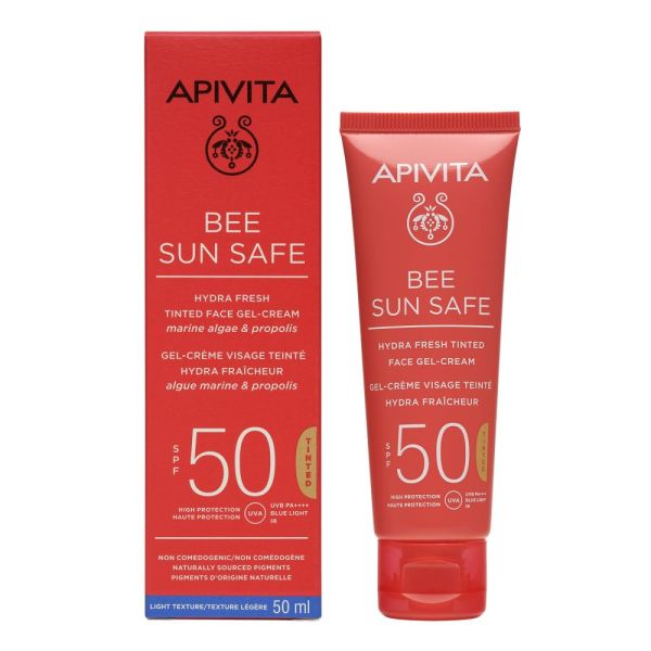 Apivita - Bee sun safe gel-crème visage teinté hydra fraicheur SPF50 - 50ml