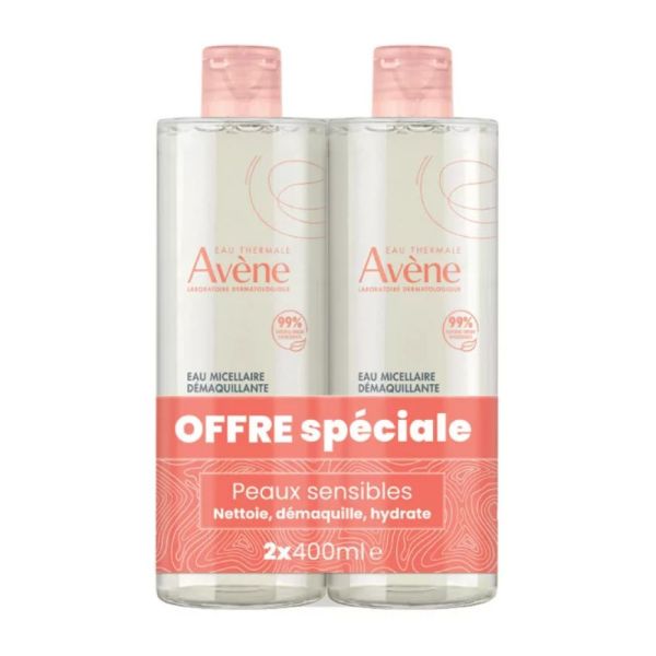 Avène - Eau micellaire démaquillante offre spéciale - 2x400ml