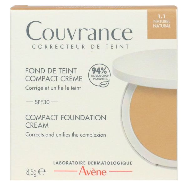 Avène - Couvrance fond de teint compact crème SPF30 1.1 naturel - 8,5g