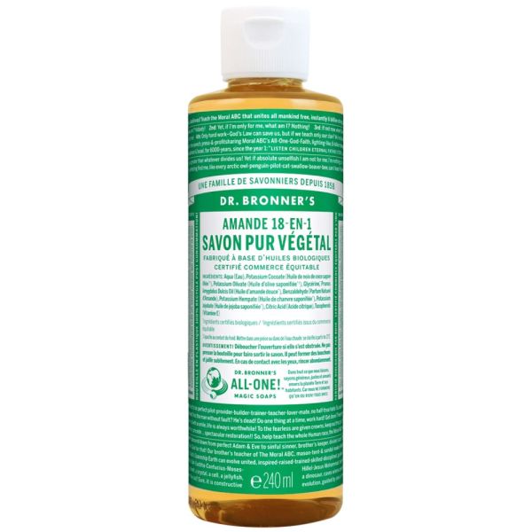 Dr. Bronner's - Savon liquide pure végétal 18-en-1 - Amande - 240ml