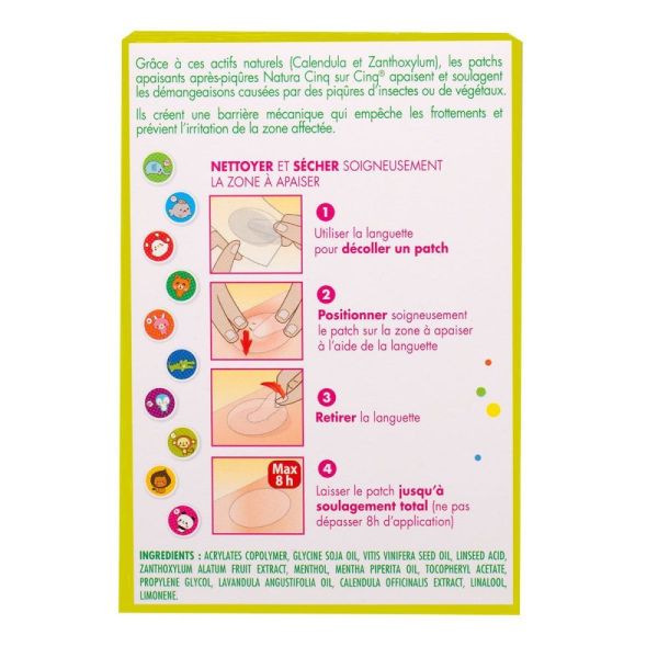 Natura Cinq sur Cinq - Patchs apaisants après-piqûres - 20 patchs