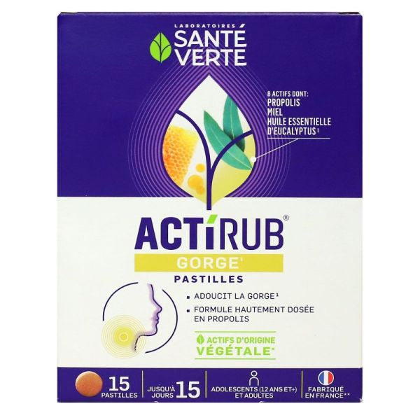 Santé verte - Actirub - 15 pastilles pour la gorge